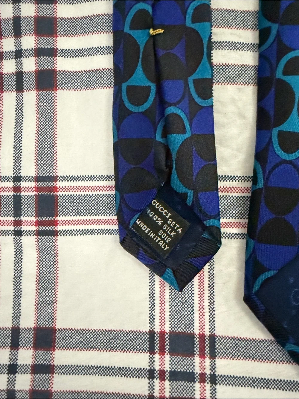 Gucci Silk Horsebit Tie Blue